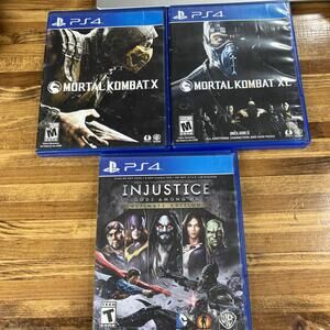 Lot Of 3 PS4 Games, Mortal Kombat,X,XL And Injustice Gods Among Us